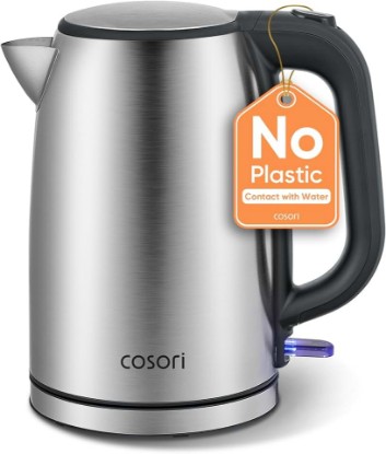 Picture of Cosori Stainless Steel Electric Kettle, No Plastic Contact with Water, 1.7L | Easy to Clean, Auto Shut-Off, Boil-Dry Protection, Tea Kettle, Hot Water Boiler, 1500W