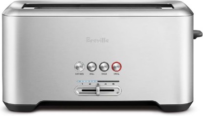 Picture of Breville BTA730XL Bit More Toaster, 4 Slice, Brushed Stainless Steel | Toast bagels and thick, artisanal bread evenly in wide slots | Includes 'A Bit More' and 'Lift & Look' and defrost function
