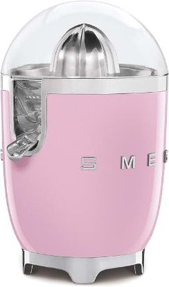 Picture of Smeg 50's Retro Style Citrus Juicer with Drip Free Spout, Automatic Activation, and Efficient Straining, Pink CFJ11PKUS