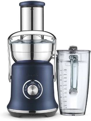 Picture of Breville BJE830DBL Juice Fountain Cold XL, Damson Blue | Quickly juice whole fruits, vegetables and leafy greens with juicer's 3.5 in extra-wide chute for easy use | 70 fl oz jug