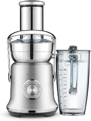 Picture of Breville BJE830BSS Juice Fountain Cold XL, Brushed Stainless Steel | Quickly juice whole fruits, vegetables and leafy greens with juicer's 3.5 in extra-wide chute for easy use | 70 fl oz jug