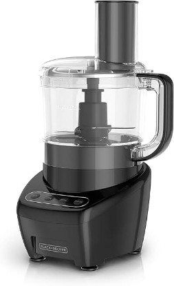 Picture of BLACK+DECKER 3-in-1 Easy Assembly 8-Cup Food Processor, Stainless Steel S-Blade, Easy-Clean, Touchpad Controls Black | Food Processor with easy assembly, chopping, slicing, shredding, 2 speeds, pulse & dishwasher-safe.