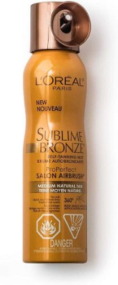 Picture of L'Oreal Paris Sublime Bronze ProPerfect Salon Airbrush Self-Tanning Mist Medium Natural Tan 4.6 Ounce (130gm) (2 Pack)
