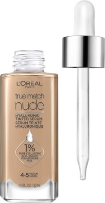 Picture of L'Oreal Paris True Match Nude Hyaluronic Tinted Serum Foundation with 1% Hyaluronic acid, Medium 4-5, 1 fl. oz.
