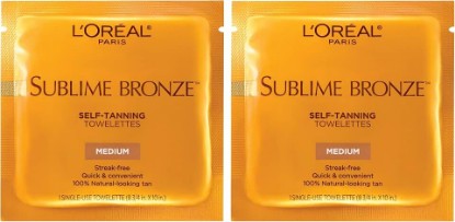 Picture of L'Oreal Paris Sublime Bronze Self Tanning Towelettes, Streak-Free, Natural Looking Tan, 6 ct (Pack of 2)
