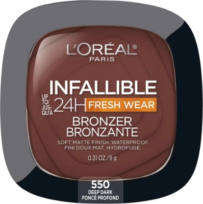 Picture of L'Oreal Paris Infallible Up to 24H Fresh Wear Soft Matte Longwear Bronzer. Waterproof, heatproof, Transfer, humidity and sweatproof, Deep Dark, 0.31 oz