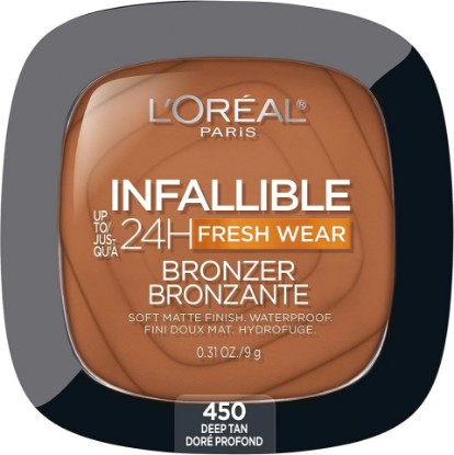 Picture of L'Oreal Paris Infallible Up to 24H Fresh Wear Soft Matte Longwear Bronzer. Waterproof, heatproof, Transfer, humidity and sweatproof, Deep Tan, 0.31 oz