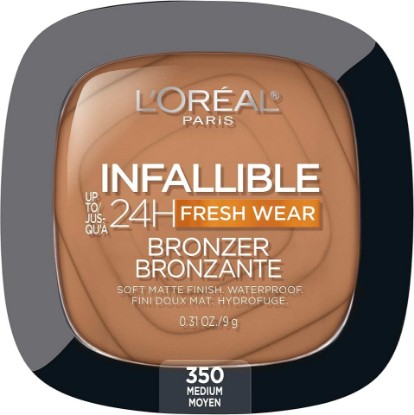 Picture of L'Oreal Paris Infallible Up to 24H Fresh Wear Soft Matte Longwear Bronzer. Waterproof, heatproof, Transfer, humidity and sweatproof, Medium, 0.31 oz