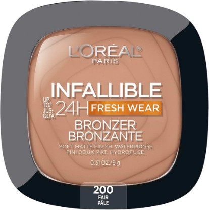 Picture of L'Oreal Paris Infallible Up to 24H Fresh Wear Soft Matte Longwear Bronzer. Waterproof, heatproof, transfer, humidity and sweatproof, Fair, 0.31 oz | heatproof, transfer, humidity and sweatproof, 0.31 oz