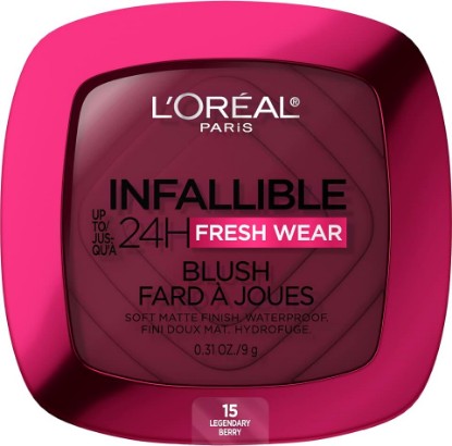 Picture of L'Oreal Paris Infallible Up to 24H Fresh Wear Soft Matte Blush, Blendable, Long-Lasting and Waterproof Cheek Make Up, Legendary Berry 15, 0.31 Oz