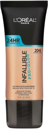 Picture of L'Oreal Paris Makeup Infallible Up to 24HR Pro-Glow Foundation, Natural Buff, 1 fl oz.