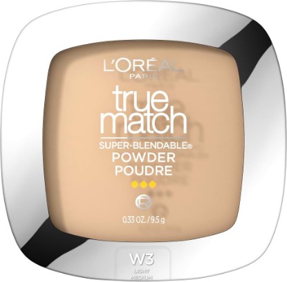 Picture of L'Oreal Paris True Match Super Blendable Oil Free Powder Foundation, W3 Light Medium, 0.33 oz, Packaging May Vary