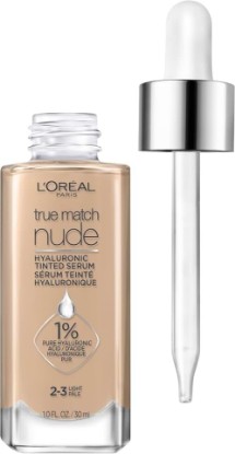 Picture of L'Oreal Paris True Match Nude Hyaluronic Tinted Serum Foundation with 1% Hyaluronic acid, Light 2-3, 1 fl. oz.