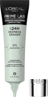 Picture of L'Oreal Paris Prime Lab Up to 24H Redness Eraser Face Primer Infused with Niacinamide to Reduce Face Redness and Extend Makeup Wear, 1.01 Fl Oz [Amazon-developed Certification] Compact by Design
