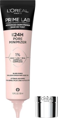 Picture of L'Oreal Paris Prime Lab Up to 24H Pore Minimizer Face Primer Infused with AHA, LHA, BHA Complex to Smooth and Extend Makeup Wear, 1.01 Fl Oz