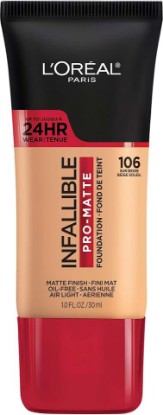 Picture of L'Oreal Paris Cosmetics Makeup Infallible Pro-Matte Liquid Longwear Foundation, Sun Beige, 1 fl oz