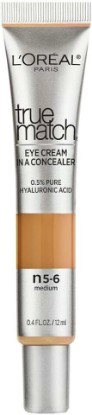 Picture of L’Oréal Paris True Match Eye Cream in a Concealer, 0.5% hyaluronic acid, Medium N5-6, 0.4 fl. oz.