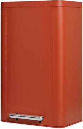 Picture of Caraway 45L Rectangular Step Stainless Steel Trash Can | 13 Gallon Kitchen Trash Can with Quiet Close Lid and Fingerprint-Resistant Finish, Clay