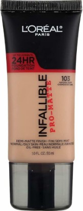 Picture of L'Oreal Paris Infallible Pro-Matte Foundation, Natural Buff [103] 1 oz (Pack of 2) [Amazon-developed Certification] Compact by Design