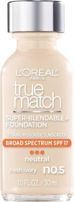 Picture of L’Oréal Paris Makeup True Match Super-Blendable Liquid Foundation, Fresh Ivory N0.5, 1 Fl Oz,1 Count
