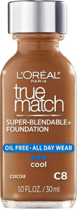 Picture of L’Oréal Paris Makeup True Match Super-Blendable Liquid Foundation, Cocoa C8, 1 Fl Oz,1 Count
