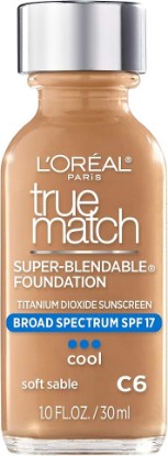 Picture of L’Oréal Paris Makeup True Match Super-Blendable Liquid Foundation, Soft Sable C6, 1 Fl Oz,1 Count