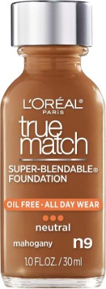 Picture of L’Oréal Paris Makeup True Match Super-Blendable Liquid Foundation, Mahogany N9, 1 Fl Oz,1 Count