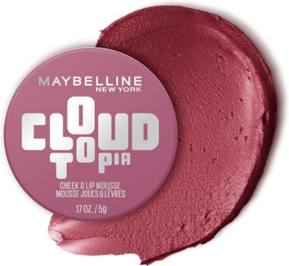 Picture of MAYBELLINE Cloudtopia Blush for Cheeks and Lip Mousse, Ultra-Vivid, Pigmented Formula for Up to 14HR of Blush and Lip Makeup Color, Twilight Berry, 1 Count