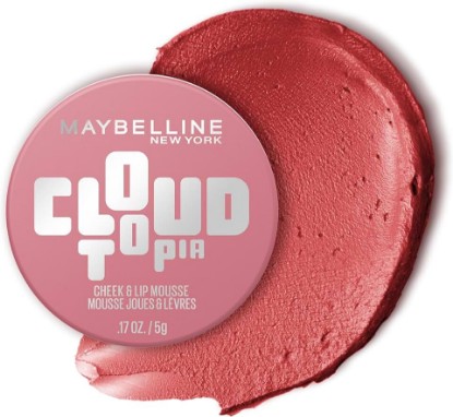 Picture of MAYBELLINE Cloudtopia Blush for Cheeks and Lip Mousse, Ultra-Vivid, Pigmented Formula for Up to 14HR of Blush and Lip Makeup Color, Enchanted Mauve, 1 Count