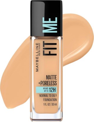 Picture of MAYBELLINE Fit Me Matte + Poreless Liquid Oil-Free Foundation Makeup, Natural Buff, 1 Count (Packaging May Vary)