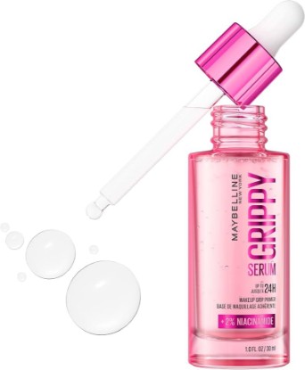 Picture of MAYBELLINE Grippy Serum Primer, Hydrating Makeup Primer with 2% Niacinamide For Up To 24HR Make Up Wear, Clear, 1 Count
