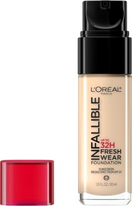Picture of L'Oreal Paris Makeup Infallible Up to 32 Hour Fresh Wear Lightweight Foundation, 411 Beige Ivory, 1 Fl Oz, Packaging May Vary