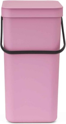 Picture of Brabantia Sort & Go Recycle Bin 4.2 Gallon/16L (Lilac Pink), Space-Efficient Recycle Container with Handle, Kitchen Garbage Can with Removable, Stay-Open Lid, Easy-to-Clean Trash Can for Kitchen