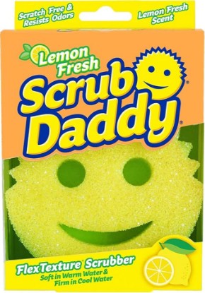 Picture of Scrub Daddy Sponge - Lemon Fresh Scent - Scratch-Free Multipurpose Dish Sponge - BPA Free & Made with Polymer Foam - Stain & Odor Resistant Kitchen Sponge (1 Count)