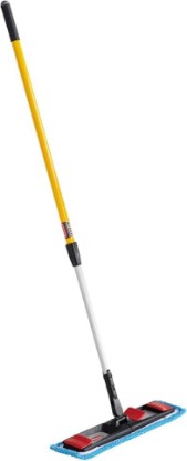 Picture of Rubbermaid Commercial Products Microfiber Adaptable Flat Mop Kit for WaveBrake Yellow Extendable Handle for Heavy-Duty Cleaning/Hardwood/Tile/Laminated Floors in Kitchen/Lobby/Office