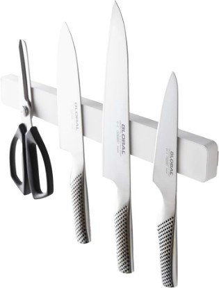 Picture of YAMAZAKI Home Magnetic Knife Holder Wall Mount – Strong Magnet Kitchen Knife Strip With Silicone Blade Protection, Easy Installation, Multi-Purpose Organizer For Kitchen, Bathroom & Workspace