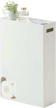 Picture of YAMAZAKI Home Toilet Paper Stocker, Bathroom Storage Dispenser, Steel, White