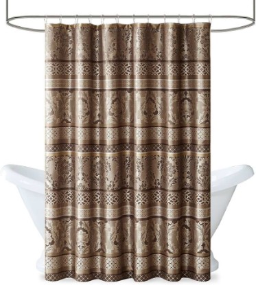 Picture of Madison Park Taupe Shower Curtain, 72"x72" | Transitional Shower Curtains for Bathroom, Beige
