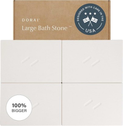 Picture of Dorai Home Stone Bath Mat for Bathroom | Quick-Drying Diatomaceous Earth Shower Mat, Non-Slip Natural Stone Modern Bathroom Rugs, Customizable Design | Sandstone, Large - 32.1" x 22.8" x 0.6"
