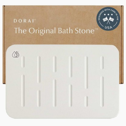 Picture of Dorai Home Stone Bath Mat - Premium Diatomaceous Earth Bath Floor Mats with Non-Slip Base, Fast-Drying Modern Shower Mat for Bathroom | Rain Sandstone - 23.6"x15.4"