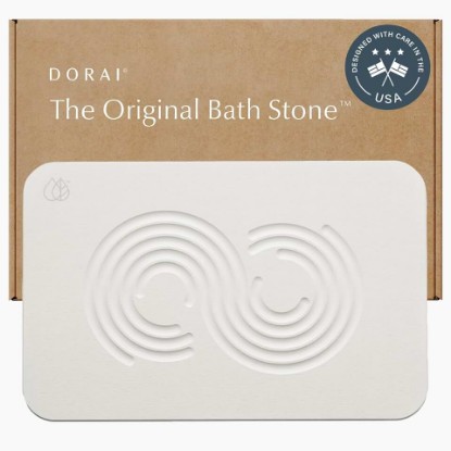 Picture of Dorai Home Stone Bath Mat - Premium Diatomaceous Earth Bath Floor Mats with Non-Slip Base, Fast-Drying Modern Shower Mat for Bathroom | Zen Sandstone - 23.6"x15.4"