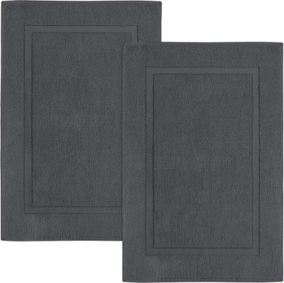 Picture of Utopia Towels Cotton Bath Mat, 21x34 in, 2 Pack, Grey | Soft 100% Ring Spun Cotton Floor Mat for Shower & Bathroom - Highly Absorbent, Quick-Drying, Non-Slip, Durable OEKO-TEX STANDARD 100 OEKO-TEX MADE IN GREEN