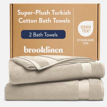 Picture of Brooklinen 100% Turkish Cotton Bath Towels Spa-Quality Cotton, Quick-Dry - White