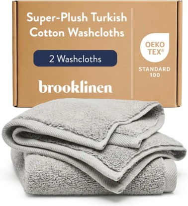 Picture of Brooklinen Super-Plush 100% Turkish Cotton Washcloths - Set of 2, White | Ultra-plush 770 GSM Turkish cotton bath towels, highly absorbent & quick-drying; soft, durable & machine washable.