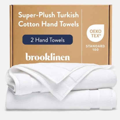 Picture of Brooklinen 100% Turkish Cotton Hand Towels Spa-Quality Cotton - Set of 2, White