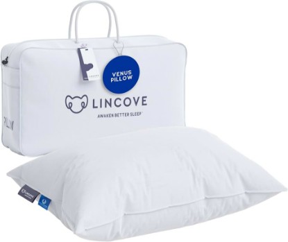 Picture of Lincove 100% European Down Venus Pillow – German Down 600 Fill Power, 400 Thread Count Shell, Made in Canada, | Luxe Collection, Standard - Medium