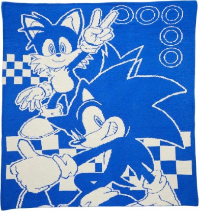Picture of Sonic & Tails Anime Super Soft Plush Blanket Throw, 50" x 60" (Official Sega Product) By Franco