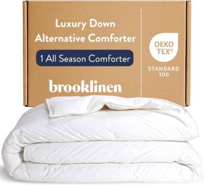 Picture of Brooklinen Down Alternative Comforter for Hot Sleepers - King/Cali King | All-season plush down-alternative fill in a 100% cotton sateen shell; breathable & cozy for all sleepers; hypoallergenic.