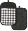 Picture of KITCHENAID Gingham Pot Holder 2-Pack Set, Matte Black, 7"x10"