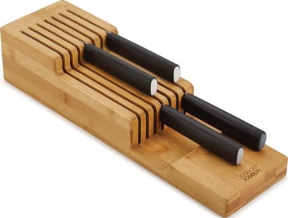 Picture of Joseph Joseph DrawerStore Compact Knife Organizer, holds up to 9 knives, Kitchen Organization & Drawer Storage, Bamboo